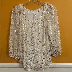 White and Gold Women's Top by Lauren Conrad